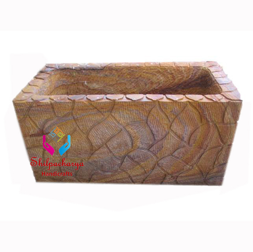 Decorative Planter - Stone, 12x6x4 Inches, Brown | Textured Finish, Ideal for Indoor and Outdoor Plant Display