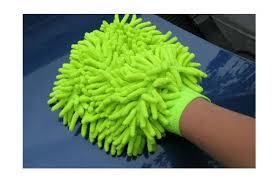 Hand Gloves for Car Cleaning - Microfiber, Medium 6x8 Inches, Lime Green | Soft, Absorbent, Scratch-Free, Durable, Washable