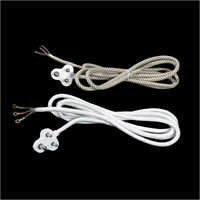 Rubber Insulated Wire Lead - Copper Conductor With Silver Plating, 2 Yard Length, 3 Pin Moulding Plug, Silicone Rubber Jacket | Excellent Temperature Resistance, High Tensile Strength