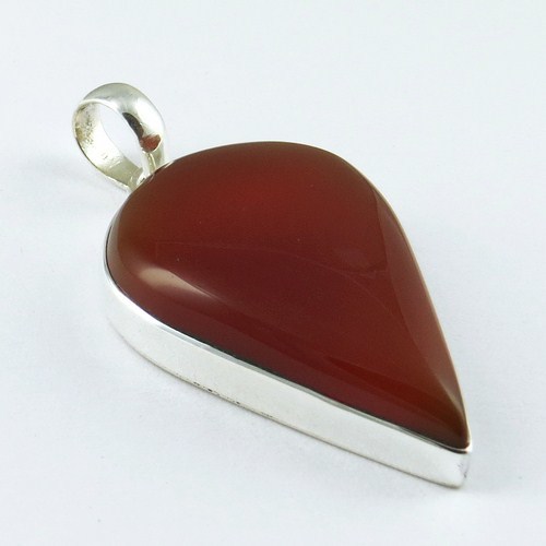 Heart To Heart !! Carnelian 925 Sterling Silver Pendant