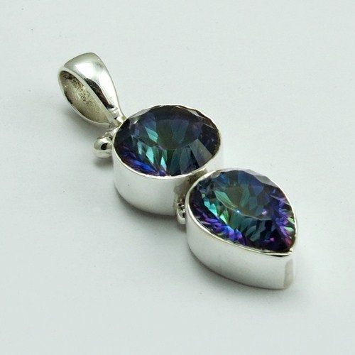 Fields Of Summer Rainbow Mystic Topaz 925 Sterling Silver Pendant