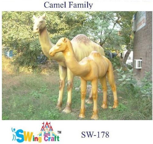 Fibre Glass Outdoor Garden Fiber Animal Statue -  Camel Family