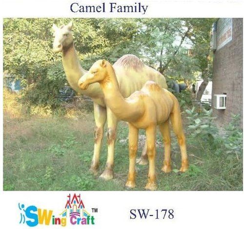 Outdoor Garden Fiber Animal Statue -  Camel Family