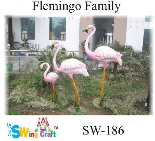 Park Accessories Fiber Garden Animal Flemingo Family