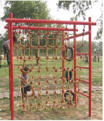 Made Of Heavy Duty Good Quality Cast Iron Coated With Pu Paint And Web Made Of Heavy Rope Outdoor Playground Swinging Climber For Park