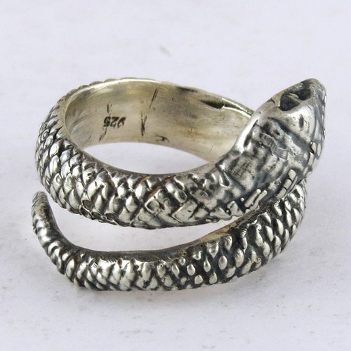 Perfect Oxidized Snake Design 925 Sterling Silver Ring