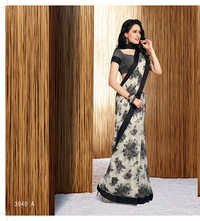 Georgette Off White Saree