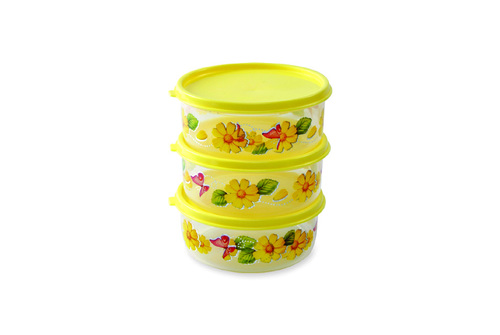3 Pcs AIR TIGHT PRINTED Lunch Box
