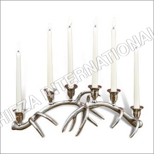 Silver Antler Candle Holder