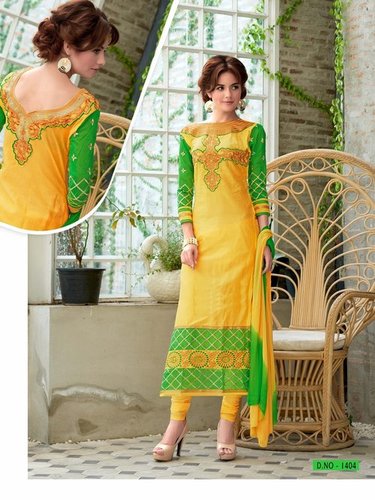 Yellow And Green Designer Salwar Suit