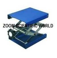 Laboratory Jack - Stainless Steel, 20x20 Cm Plate Size | Silver And Blue, Adjustable Height With Easy Turn Knob
