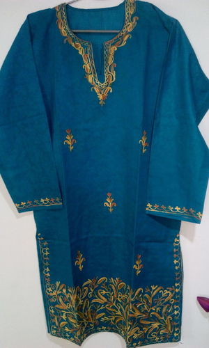 Kurtis with self print and embroidery from Kashmir
