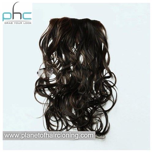 Men Wigs - Human Hair, 12-14 Inches, Black | Natural Look, Easy Styling, Secure Fit, Instant Volume, Wavy Clip-on