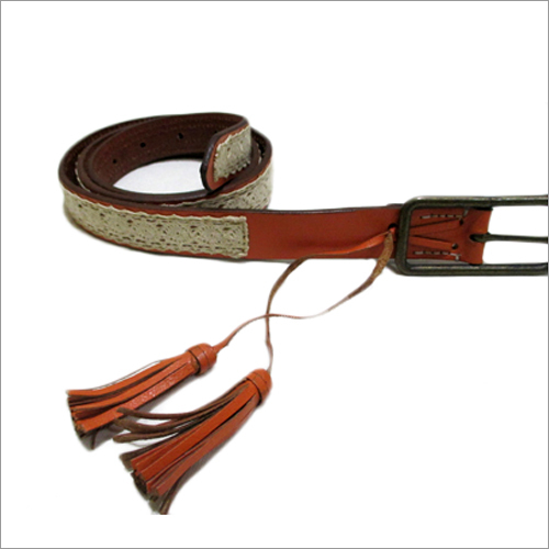 Leather Belt With Lacework