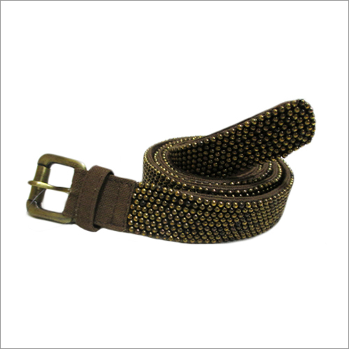 Suede Leather Belt With Hand Embroidery On The Front