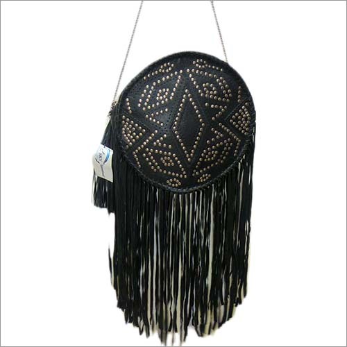 Goat Leather Bag With Studs On The Front
