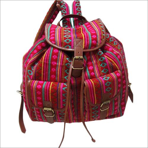 Woven Fabric Backpack