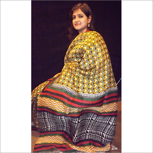 Block Print Silk Saree