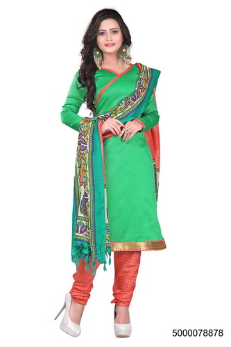 Printed Green Dress Materials