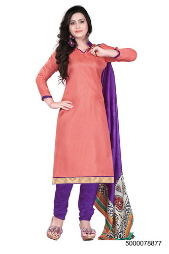 Printed Pink Dress Materials