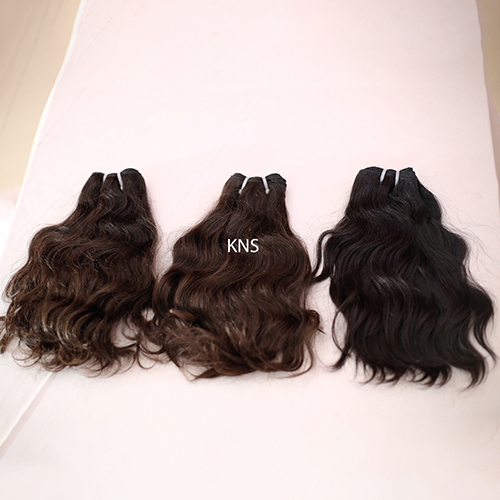 Natural Colour Black And Brown Indian Wavy Hair Extensions