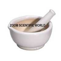 Pestle And Mortar - Marble, 200-500 Grams | White, Durable Bowl And Grinding Club For Laboratory Use