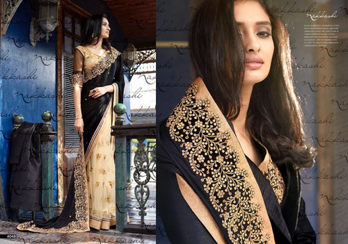 Black Jacquard Saree