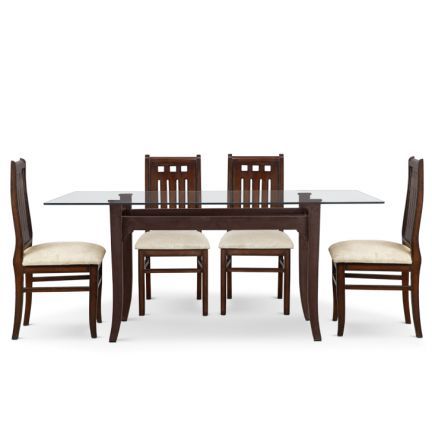 Caelie Six Seater Dining Set Walnut