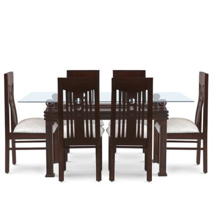 Six Seater Dining Set Walnut