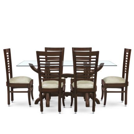 Cosimo Six Seater Dining Set Walnut