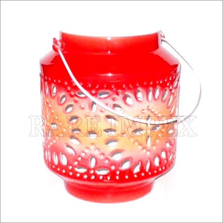 Customized Lanterns - Metal, Glossy Finish, Red Color | Intricate Design, Customizable, Durable Material, Easy to Use, Elegant, Long-lasting