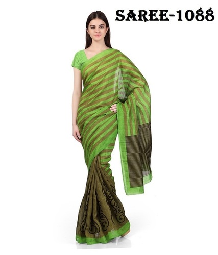 Saree Shapely Turquoise Colour Georgette Flower