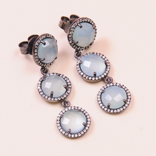 Gemstone Earring With CZ