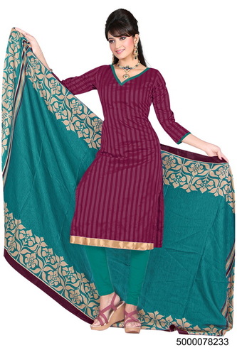 Ladies Designer Magenta Dress Materials
