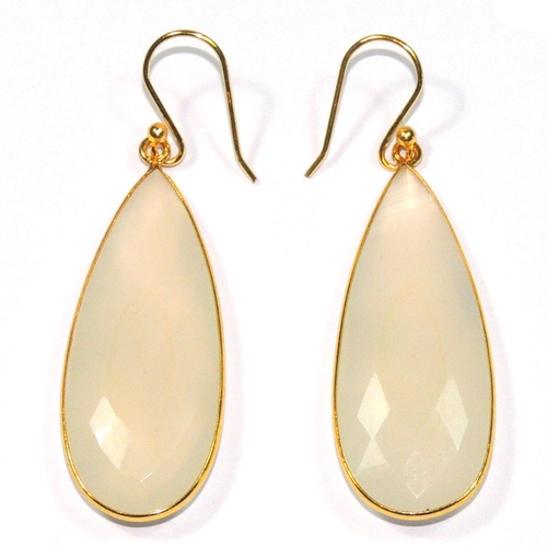 White Chalcedony 925 Sterling Silver Earring