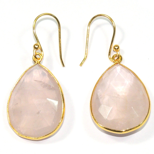 Rose Quartz 925 Sterling Silver Earring Jewelry