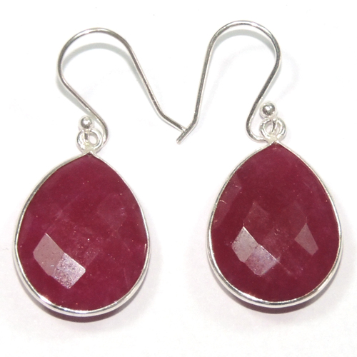 Dyed Ruby 925 Sterling Silver Earring Jewelry