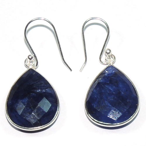Blue Sapphire 925 Sterling Sliver Earring Jewelry