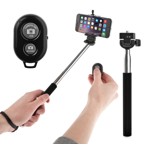 Remote Selfie Stick - Aluminum Alloy, Lightweight, Foldable | Bluetooth Connectivity, Wireless Control, Extendable Length, Wide Compatibility