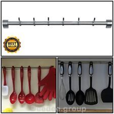 Kitchen Wall Mounting Multipurpose Shelf - Stainless Steel, 24 Inches, Brushed Finish | 6 Hooks, Space Saving, Durable, Versatile