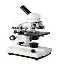 Monocular Inclined Research Microscope - Rigid Stand, 140x125mm Fixed Stage, Black & White, 110-220v, 4.5kg Weight | Coarse & Fine Focus, Rotatable Observation Tube