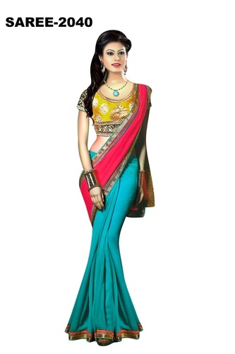 Sensational Georgette Work Designer Wedding Saree