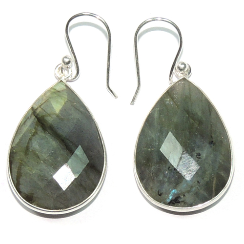 Labradorite Pear 925 Sterling Silver Earring - Multi-Color, Elegant Pear Shape Design