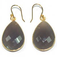 Grey Chalcedony 925Sterling Sliver Earring Jewelry