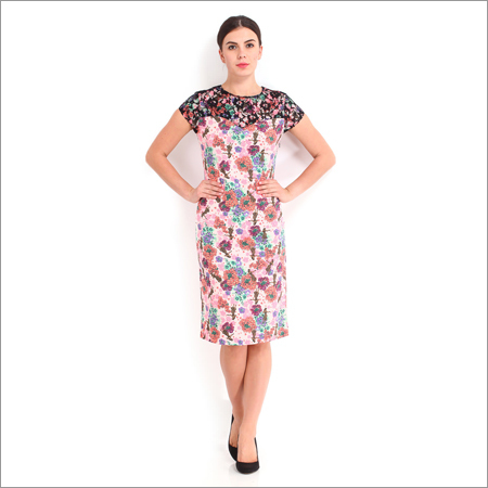 Womens Western Wear Dresses - Polyester Midi, Round Neckline, Floral Print | Elegant Design, Soft Fabric, Shrink Resistant