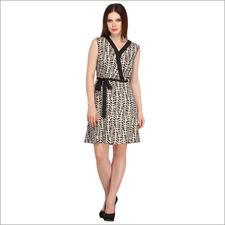 Designer Western Wear - Polyester, Size S-XL, Beige, 34 Inches | Elegant Design, Comfortable Fit, Tie-Belt Closure, Sleeveless Style