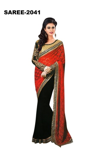 Red Designer Saree