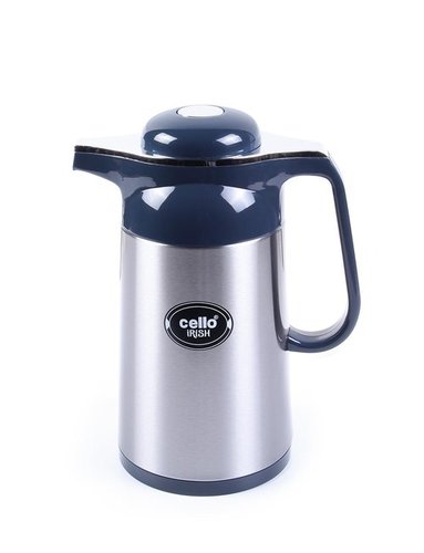 Cello Irish - Stainless Steel 1 Liter Navy Blue, Leak-Proof Press Lid with Handle