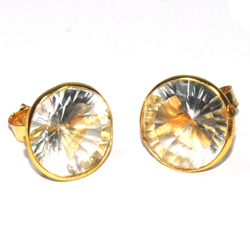 Crystal Round 925 Sterling Sliver Earring Jewelry