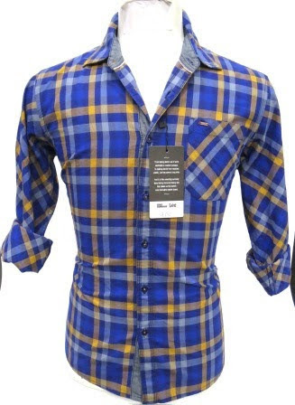 Blue Check Shirt - Cotton Blend, Sizes L-XXL | Long Sleeve, Washable, Suitable for All Seasons